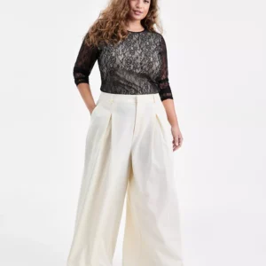 Trendy Plus Size Casual Pleated Wide-Leg Pants, Macy's Exclusive