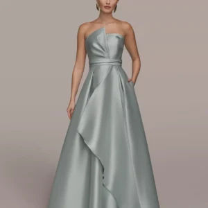 Women's Strapless Asymmetrical Ball Gown