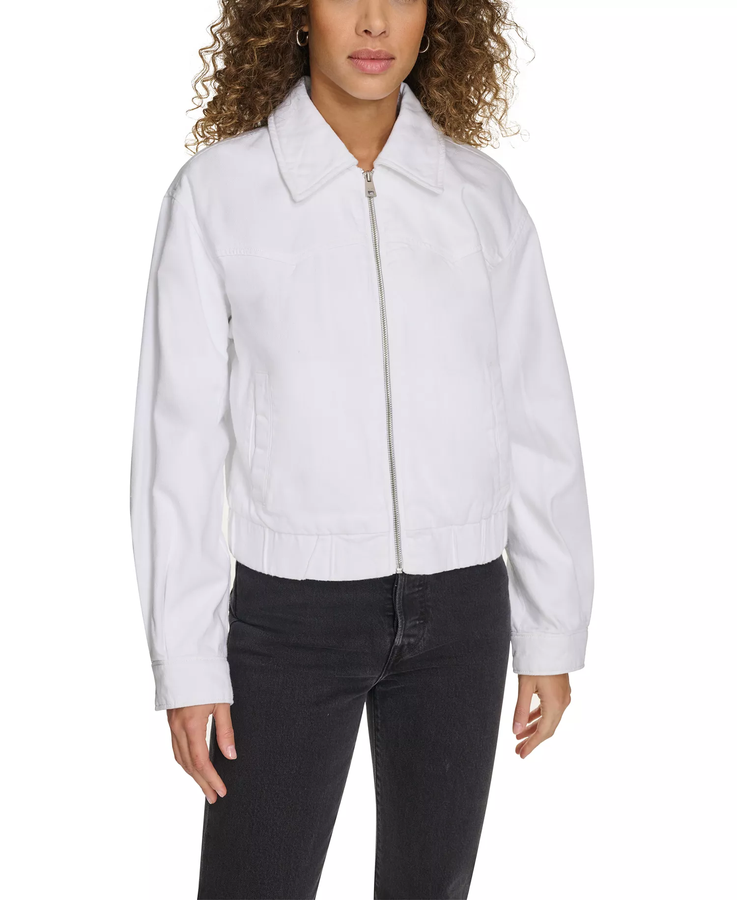mni-17ae64ca93d57f29a6357f3da8f4af7a Women's Western Zip-Front Denim Bomber Jacket — изображение 4