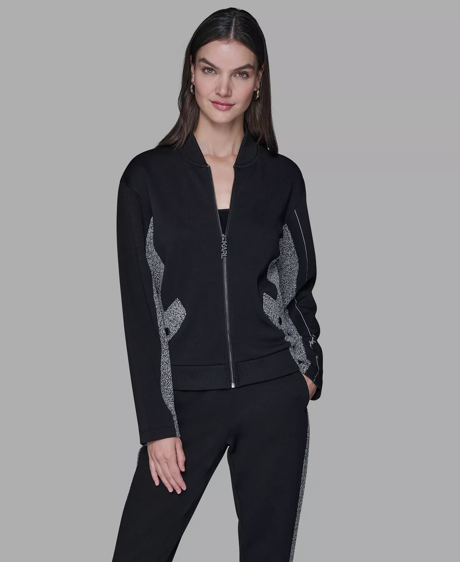 mni-17e832373bcaf1b4a8dbbe10f0654c3c Women's Front Zip Bomber Jacket