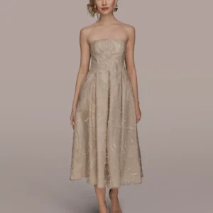 Women's Strapless Fit & Flare Midi Dress