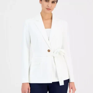 Women's One-Button Tie-Waist Blazer