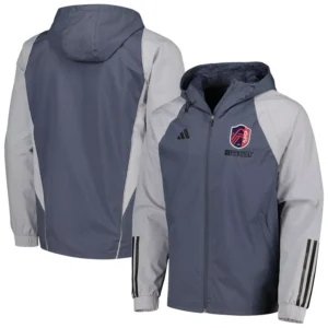 Men's Charcoal St. Louis City SC All-Weather Raglan Hoodie Full-Zip Jacket