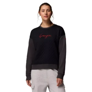 Women's Black Georgia Bulldogs Collegiate Hart Mountain Quilted Sweatshirt