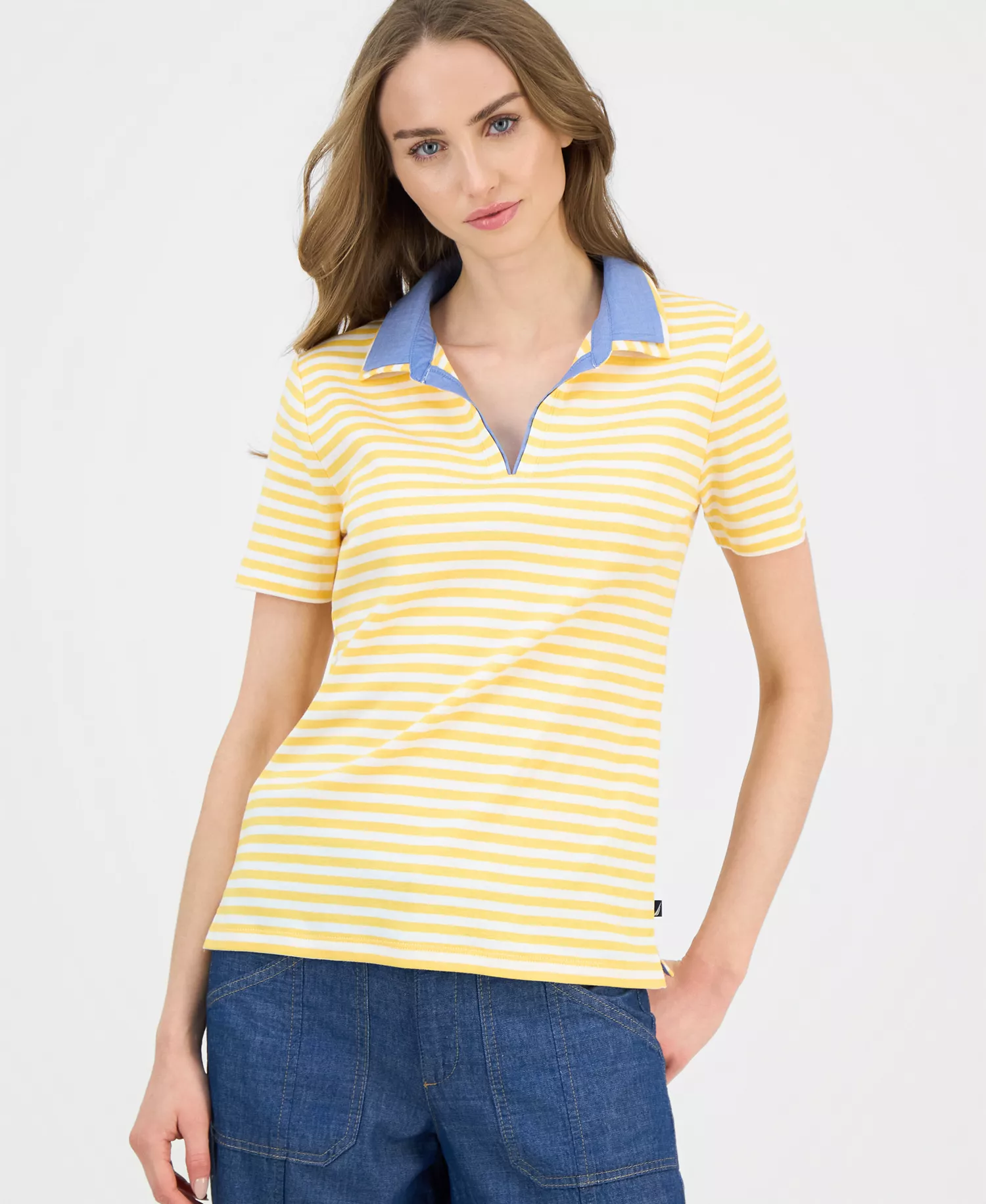 mni-1a92087556b50c78ace8520dc561388d Nautica Women's Cotton Double-Collar Polo T-Shirt — изображение 5