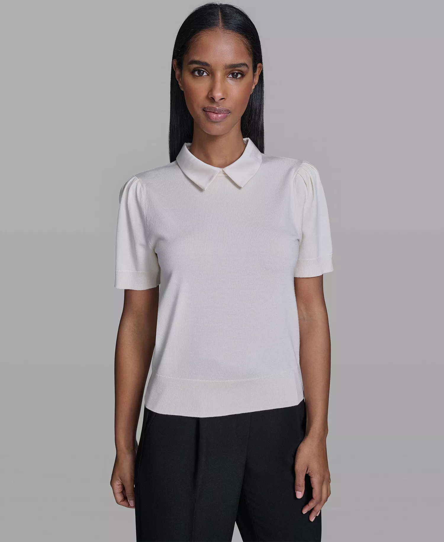 mni-1ae501696bc1b09735c84bcfbb105892 Women's Satin-Collared Sweater — изображение 3