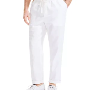 Men's Classic-Fit Elastic Drawstring Linen Pant