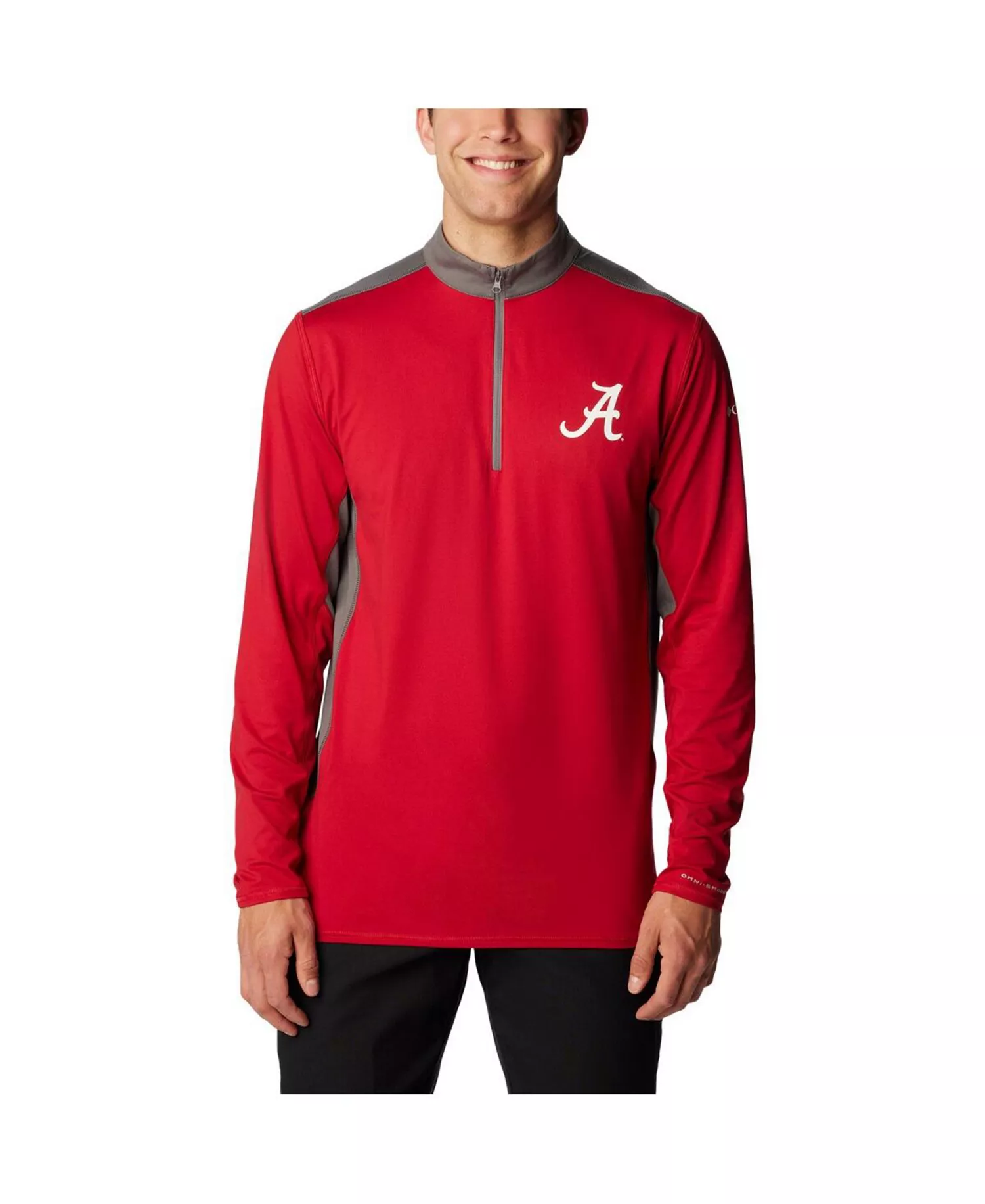mni-1bf9cb5441fcf6ec5026a8435924e55f Men's Crimson Alabama Crimson Tide Tech Trail™ Omni-Shade Quarter-Zip Sweatshirt