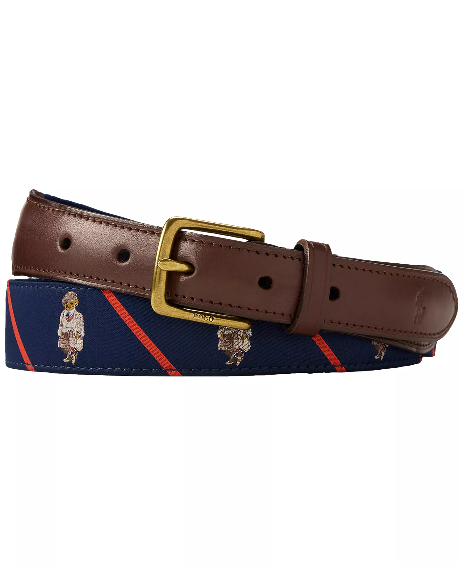 mni-1bfc3df52392eedef821e53ed99c1ec2 Men's Bear Print Leather-Trim Belt