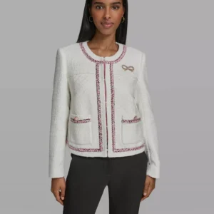 Women's Crewneck Cropped Woven Jacket
