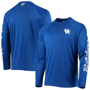 Men's Royal Kentucky Wildcats Terminal Tackle Omni-Shade Raglan Long Sleeve T-shirt