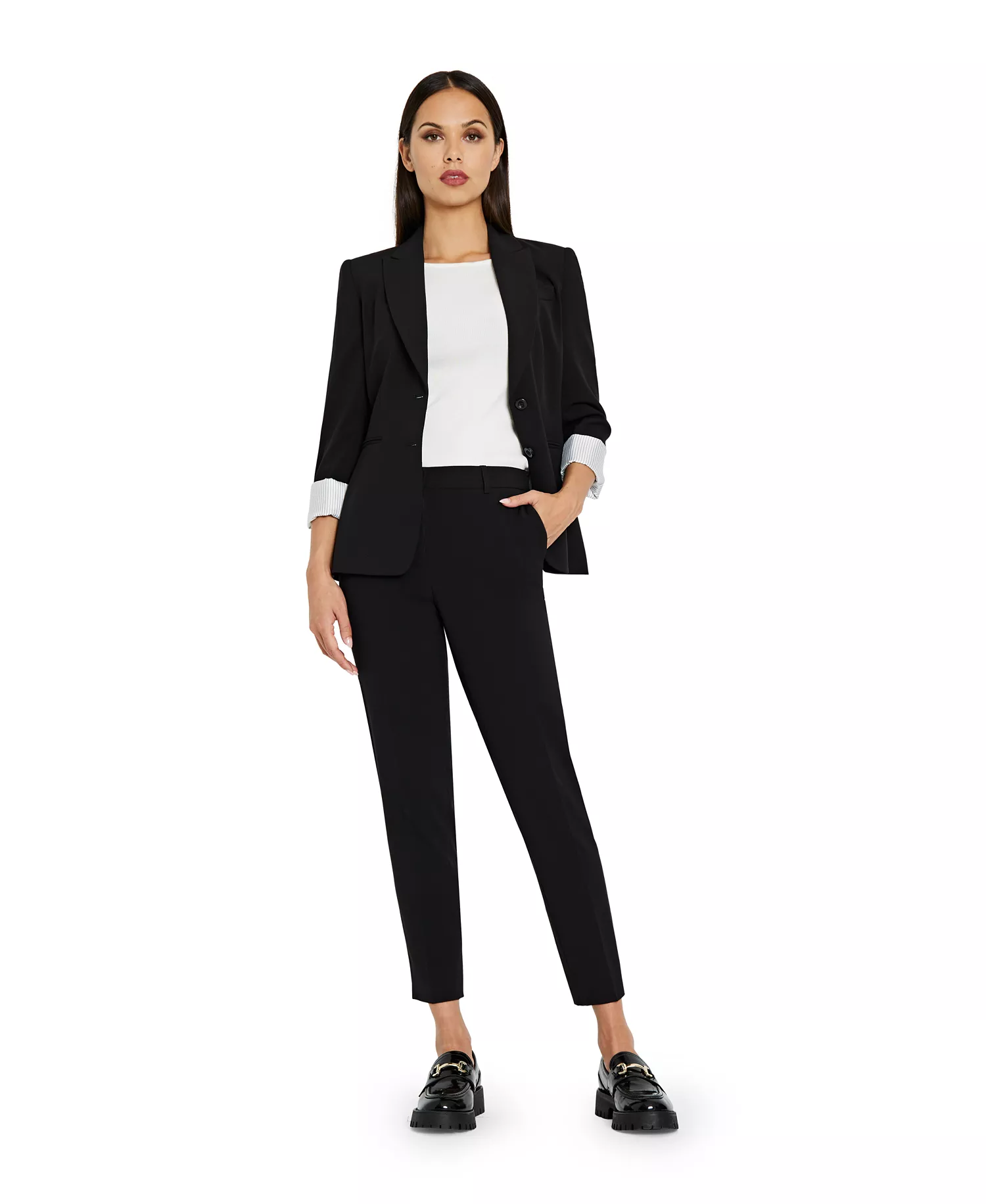 mni-1d98e17dc761aa2e59377ac801395b3f Notched Two-Button Blazer