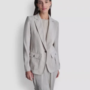 Women's Peak Lapel Collar Sueded Fuji Blazer