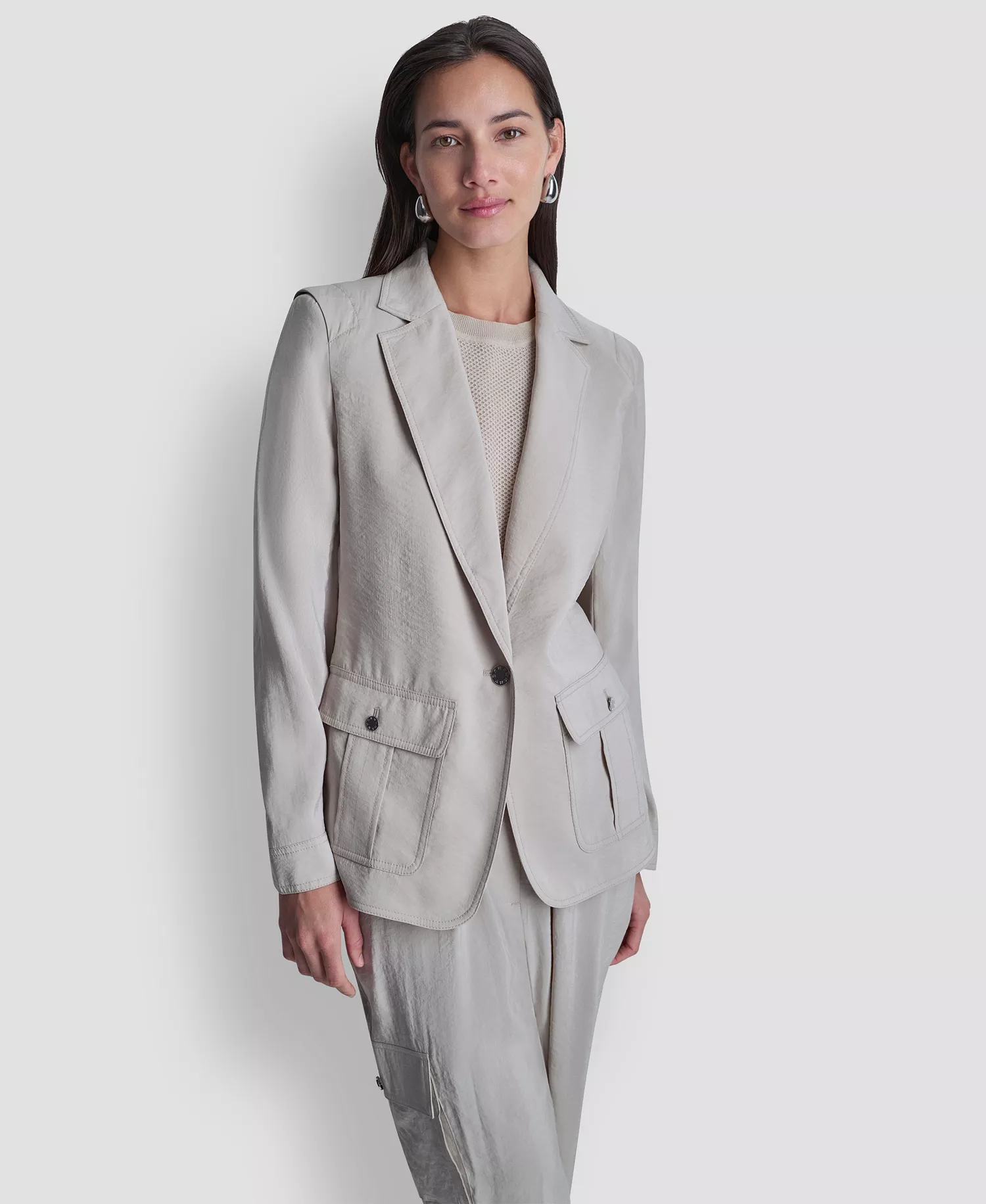 mni-1dd50c7bc7b627818bf49326dc94097e Women's Peak Lapel Collar Sueded Fuji Blazer