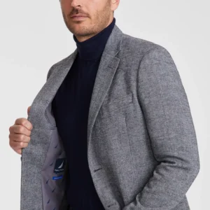 Men's Modern-Fit Solid Herringbone Tweed Sport Coat
