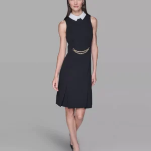 Women's Point Collar Sleeveless Dress