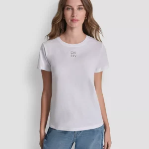 Women's Stacked Eyelet Logo Crewneck T-Shirt