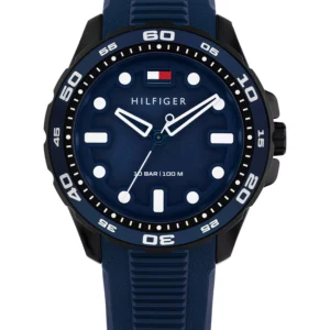 Men's Quartz Blue Silicone Strap Watch, 40mm