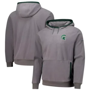 Men's Gray Michigan State Spartans Flanker Fleece Pullover Hoodie