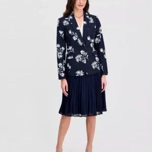 Petite Printed One-Button Jacket
