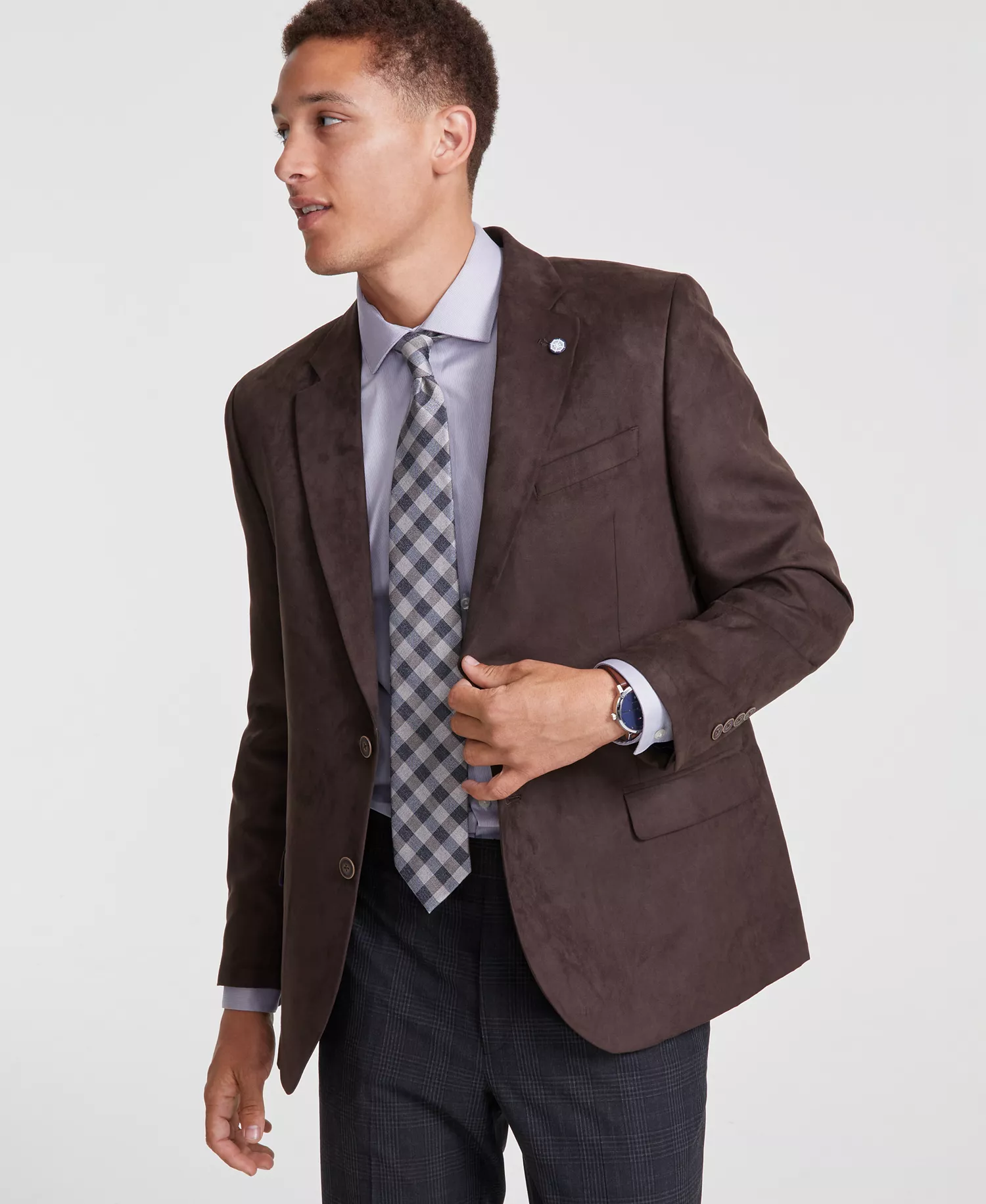 mni-224d98e1badd35bafdeb7371624d9fbe Men's Modern-Fit Faux-Suede Sport Coat — изображение 5