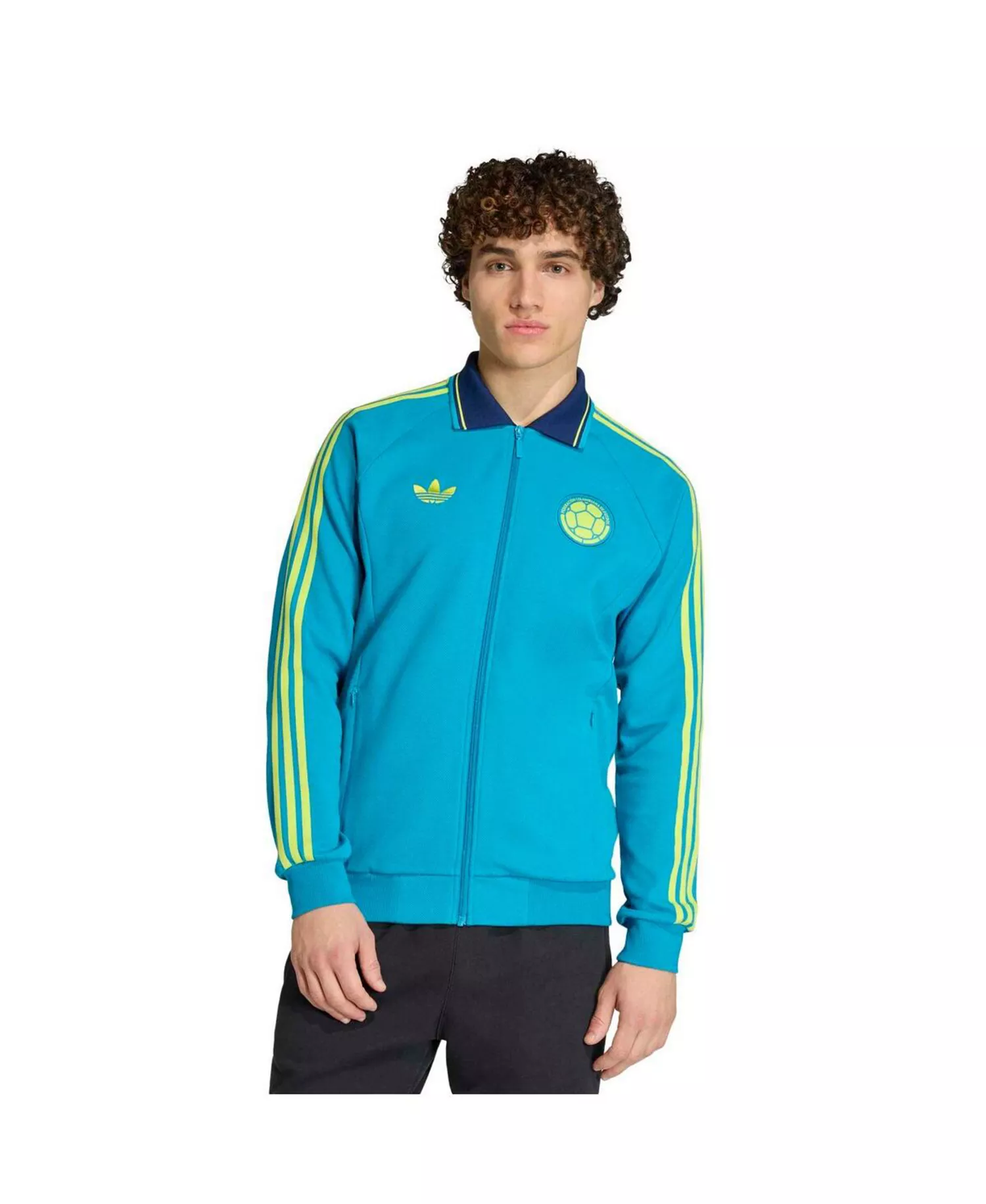 mni-22718aaccc75dc9618ee263d1cef7039 Men's Turquoise Colombia National Team 2026 World Cup Anthem Full-Zip Jacket