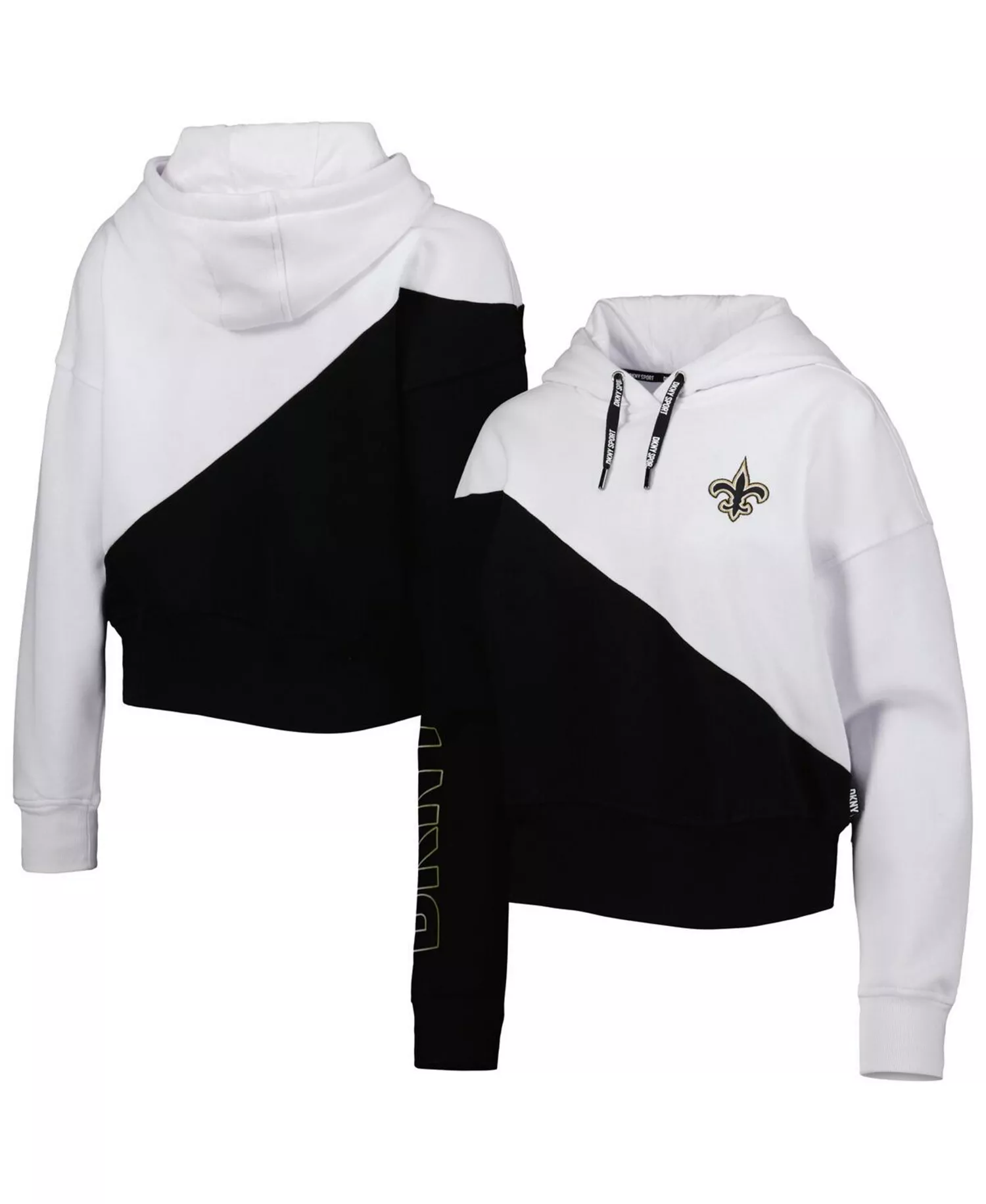 mni-236f9d1885055493e3dbbb81022fa670 Women's White and Black New Orleans Saints Bobbi Color Blocked Pullover Hoodie