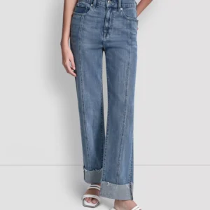 Women's High-Rise Seamed Classic Straight Leg Jeans