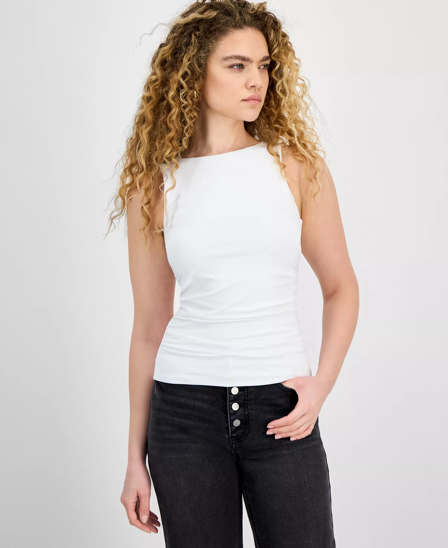 mni-24a6c7549cb16f8df826108a86a5e466 Women's Second Skin Ruched Tank Top — изображение 3
