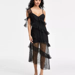 Women's Tiered Ruffle Sleeveless Midi Dress, Macy's Exclusive