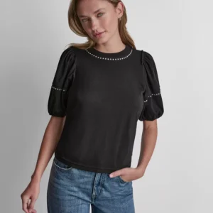 Women's Dome Studs Mini Sleeve T-Shirt