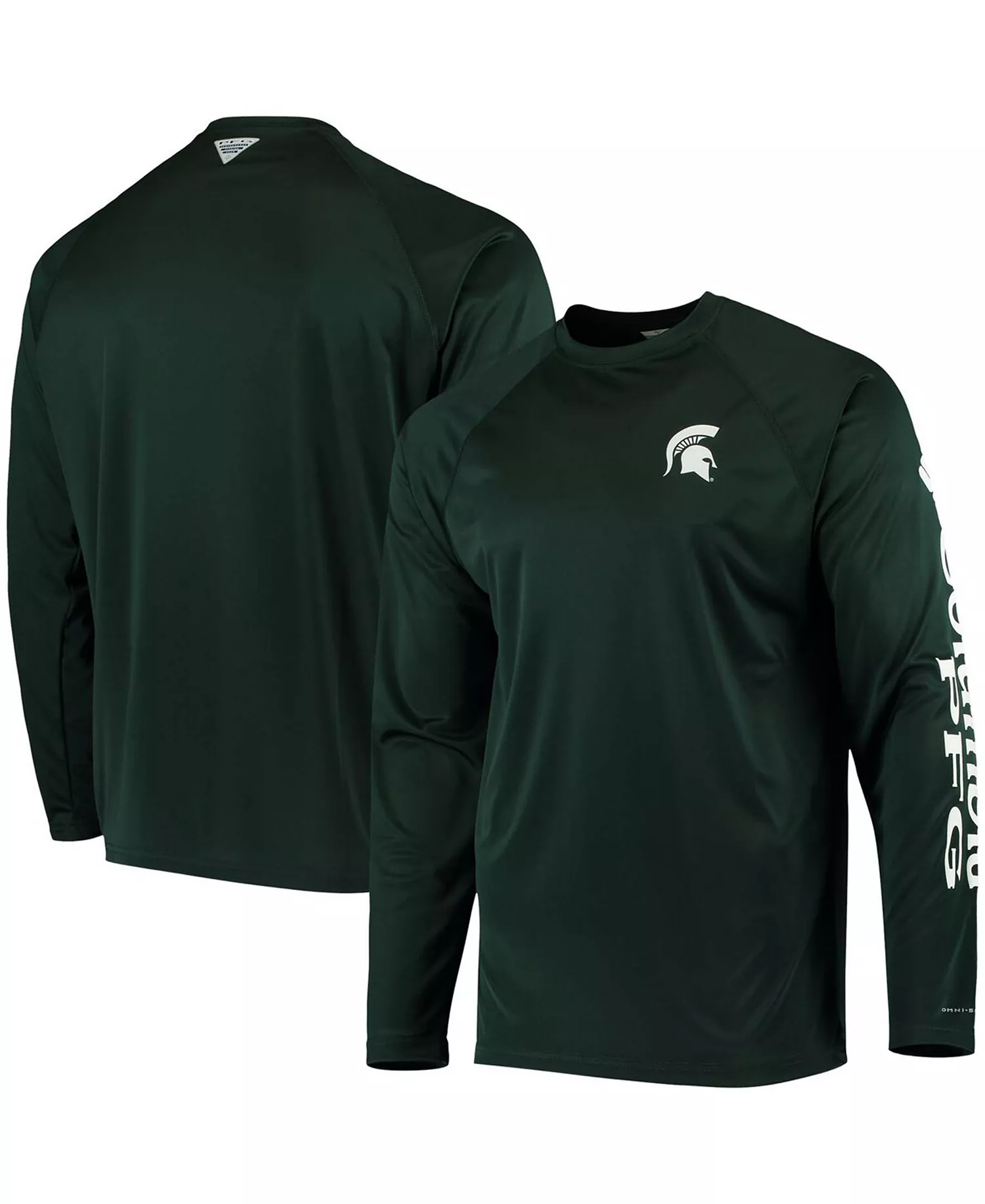 mni-25328fbb754cef5541bcbecfaab29a4c Men's PFG Green Michigan State Spartans Terminal Tackle Omni-Shade Long Sleeve T-shirt