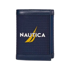 Men's Logo Rubber Leather Trifold Wallet