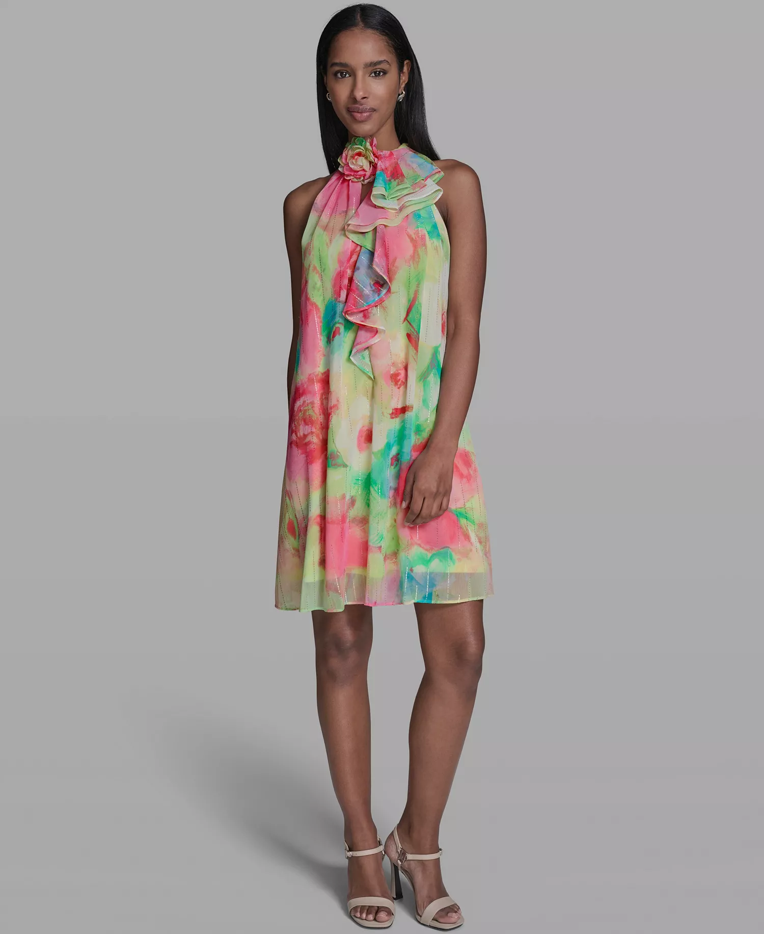 mni-259d8de17ec1b80c770f57f476f6bb45 Women’s Printed Ruffle Neck Dress
