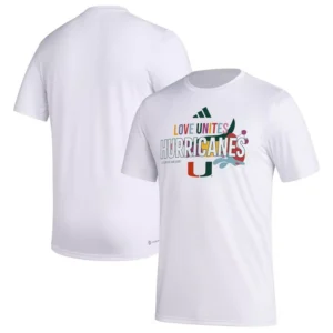 x Rich Mnisi Pride Collection Men's White Miami Hurricanes Pregame AEROREADY T-Shirt
