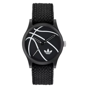 Unisex Analog Black Nylon Watch, 39mm