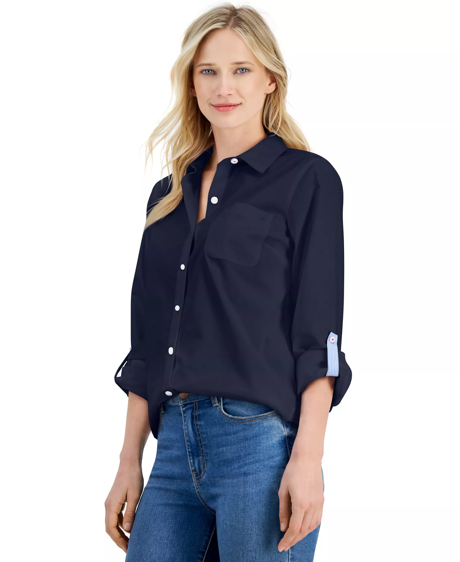mni-276b2f1f424ab26f685785db75f382f0 Women's Roll-Tab Button-Front Shirt — изображение 5