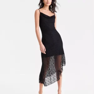 Women's' Cowl-Neck Lace Slip Dress, Macy's Exclusive