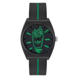 Unisex Analog Black Resin Watch, 38mm