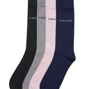 Men's 4-Pack Flat-Knit Crew Dress Socks