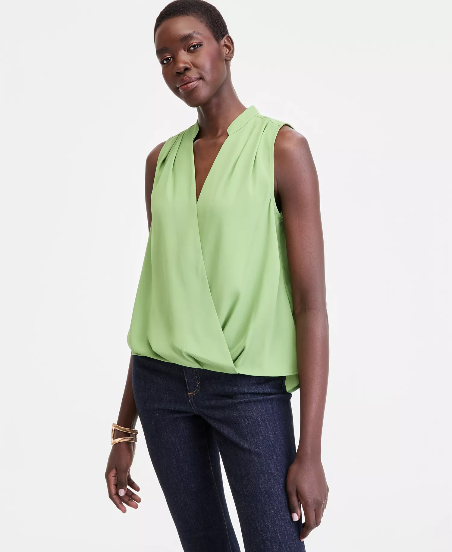 mni-28a0361fae2683795a5c41ab1f6e1ade Women's Sleeveless Faux Wrap Blouse, Exclusively at Macy's — изображение 3