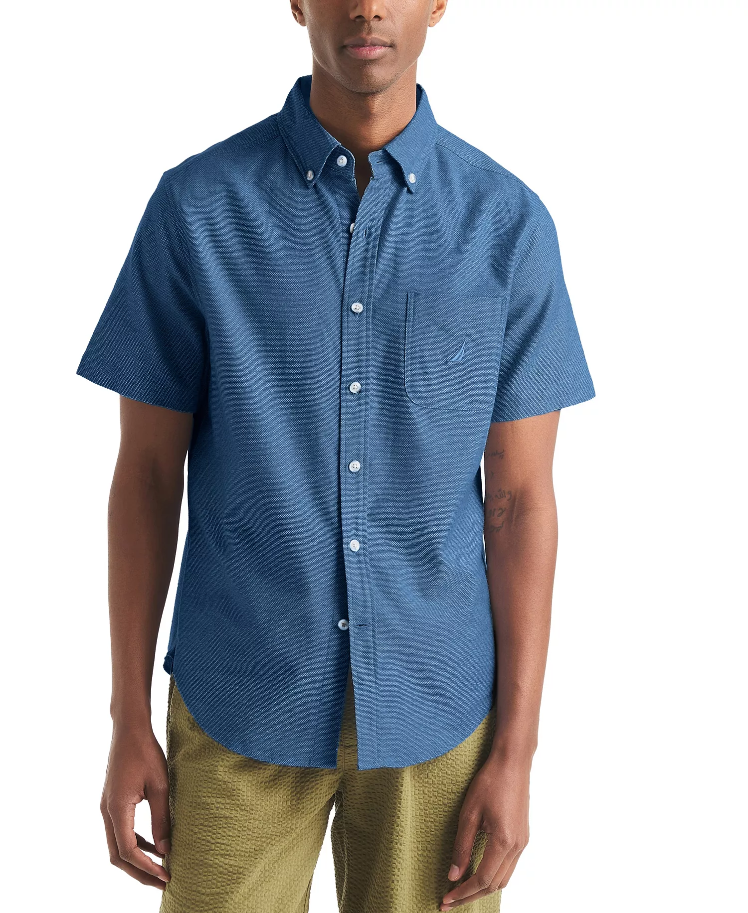 mni-291b39acce834a54d95fa1e5cf8bcc92 Men's Oxford Short-Sleeve Shirt — изображение 4