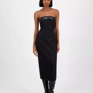 Women's Belted Strapless Midi Dress, Macy's Exclusive