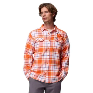 Men's Orange Clemson Tigers Flare Gun Omni-Wick Flannel Long Sleeve Button-Up Shirt