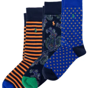 Men's Printed Crew Socks, 3-Pack