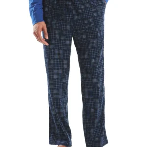 Men's Fleece Patchwork Plaid Pajama Pants