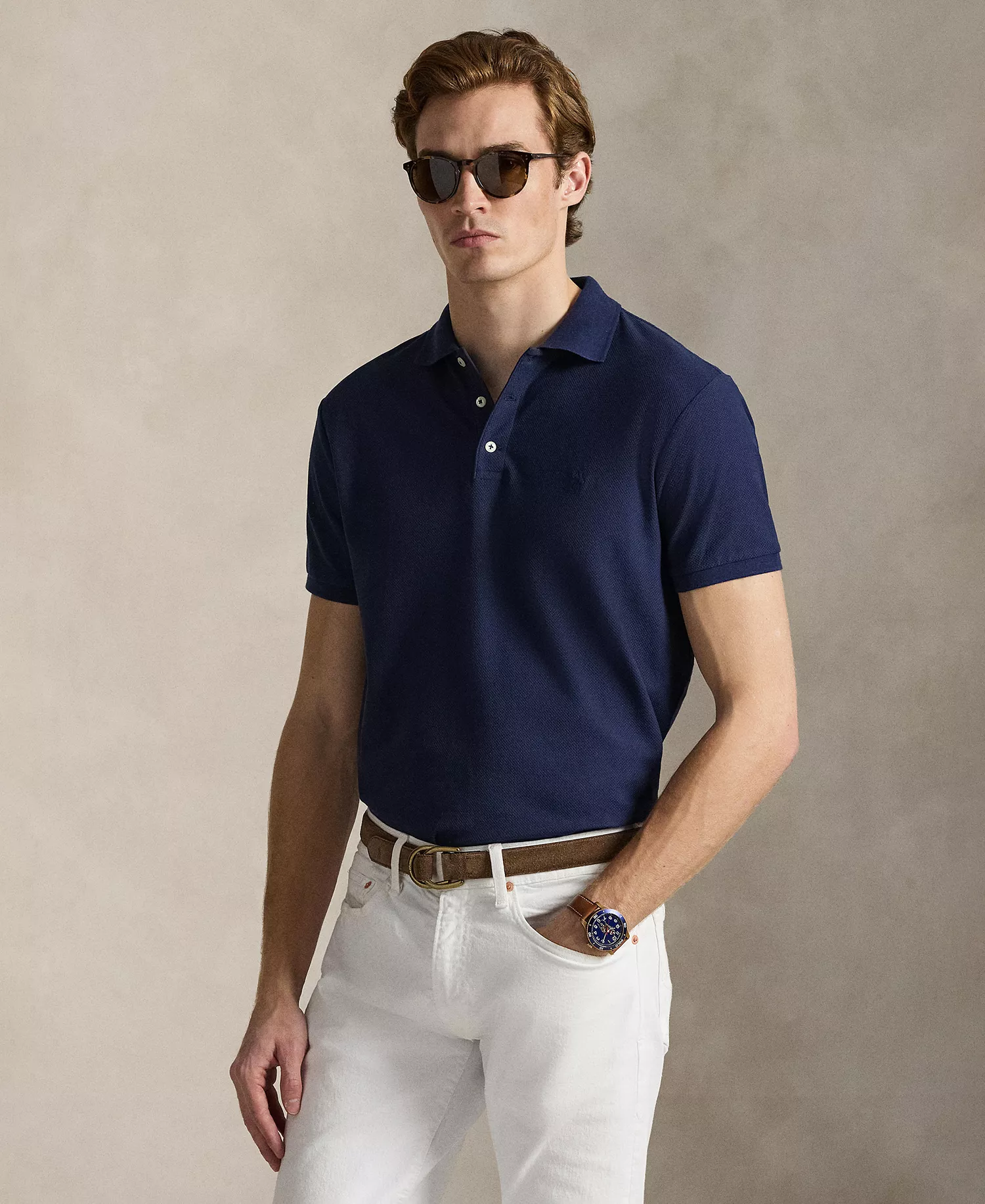 mni-2b45fa12d850c63fbc69fd2d529083d1 Custom Slim Fit Honeycomb-Mesh Polo