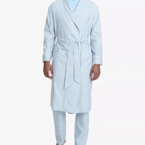Men's Windowpane Plaid Cotton Robe