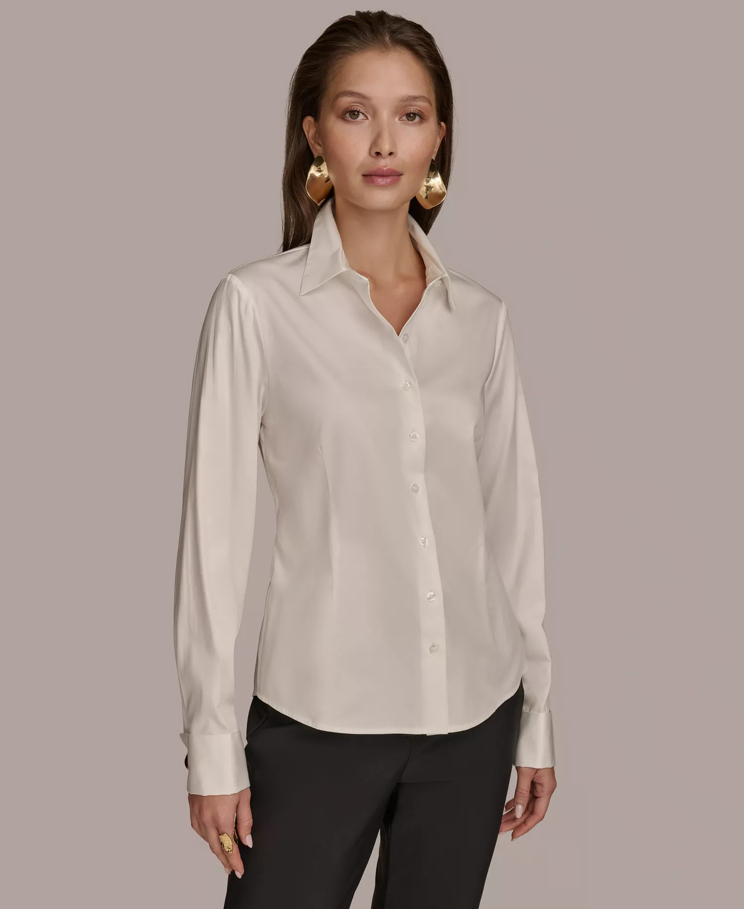 mni-2c1da768a1c1b5d4f00c0fe3b2265280 Women's Wrist-Hardware Button-Down Shirt