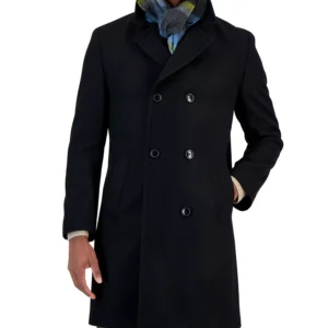 Men's Classic-Fit Double Breasted Wool Overcoat